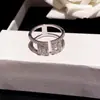 Estrelas Brilham! Anel Aberto Quadrado de Zircônia, Anel para Dedo Indicador Estilo Nicho de Luxo, Acessório de Mão Estilo Luxo Leve