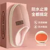 Pantuflas de algodón impermeables de PU para mujer, adecuadas para otoño e invierno, cálidas y acogedoras para uso en interiores, con forro de felpa, y también se pueden usar al aire libre; pantuflas antideslizantes de suela gruesa para hombre