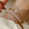 Pulsera de perlas naturales brillantes, elegante y de lujo, diseño de nicho 2023, nuevo estilo para novias