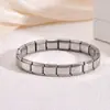 Pulsera modular italiana de plata y oro más vendida transfronteriza, accesorios DIY, pulsera desmontable de acero inoxidable con un toque de alta gama