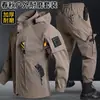 Nova Jaqueta de Trabalho Casual para Primavera e Outono, Resistente ao Desgaste, Elástica, com Múltiplos Bolsos, para Ciclismo, Pesca, Roupa de Proteção do Trabalho