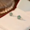 Pendientes de plata de ley s925 estilo francés con flores de colores, únicos, de nicho, retro, minimalistas, elegantes, simples, huecos, venta al por mayor