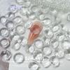 INS prego transparente fundo branco série de cristal especial- em forma de fundo pontiagudo diamante transparente torto coração rock candy desgaste prego telefone móvel furando diamante