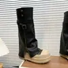 Botas de cano alto com sola plataforma de 7 cm para mulheres, novas botas de cano alto versáteis para o outono de 2026, botas longas de cavaleiro acima do joelho