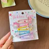 Pinzas para el pelo de niños de colores dulces, estilo japonés y coreano, con flores de dibujos animados de colores, pinzas para flequillo lateral para niñas y pasadores para bebés, accesorios para el pelo