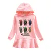 Vestido Sudadera con Capucha Nuevo para Niños Primavera y Otoño Dibujos Animados Niña Bebé Transfronterizo Casual Elegante Vestido