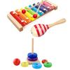 Juego de bloques de construcción geométricos de columna para niños y bebés de 1 a 2 años, educación temprana, xilófono de juguete de octava.
