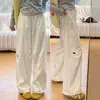 Pantalones de Trabajo Blancos Bordados de Secado Rápido para Hombres y Mujeres, Nuevo Estilo de Moda Verano 2026, Populares Este Año, Pantalones Wutong, Pantalones Deportivos de Pierna Ancha