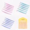 Pinzas de acero inoxidable de 1 cm color rosa rectas de codo cabeza plana pinzas de color ESD belleza manicura pinzas diy set de 6 piezas
