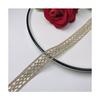 Cinta dorada de encaje pequeño de 1,5 cm, accesorio bilateral para prendas, borde recto, cinturón, joyería, bricolaje, código de barras dorado.