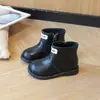Botas para Niñas 2025 Invierno Nuevo Estilo Coreano Cremallera Lateral de Niño Botas Martin Moda para Niña Celebridad de Internet Letra Botines