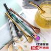 Cuchara popote filtro acero inoxidable 304 cuchara para té perfumado vajilla chapado en titanio popote para beber cuchara para remover generación
