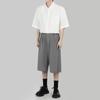 MYQ Camisa de Seda de Gelo de Verão Masculina de Manga Curta Coreana Moda Casual Cinco Pontos Fina Solta Meia Manga Meia Camisa de Manga Média