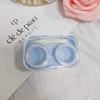 Estuche de Lentes de Contacto Color Macarrón, Estuche de Lentes de Contacto Color Puro, Transparente, Compacto, Portátil, Caja Todo en Uno sin Torsión, Almacenamiento de Caja Compañera