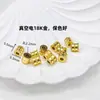 Miçangas Espaçadoras DIY de Aço Inoxidável com Design Floral, Miçangas Cilíndricas Retas Pequenas em Forma de Cintura para Pulseira, Miçangas Espaçadoras que Não Desbotam