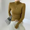 Camiseta básica de cuello medio para mujer, ropa interior de otoño e invierno, nuevo corte ajustado 2026, adelgazante, hombro normal, top exterior de manga larga