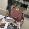 Bolso para Mujer Nueva Llegada Bolso de Hombro Sobaco Bolso Geométrico Bolso Almohada de Cuero Genuino para Mujer Cuero Vacuno de Capa Superior TOGO Bolso Cruzado 6408