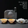 Conjunto de Chá de Viagem de Alta Qualidade Estilo Chinês Conjunto de Xícara Expressa de Porcelana Branca Bule Uma Panela Duas Xícaras Portátil de Viagem ao Ar Livre
