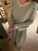 Cardigan de punto a rayas con estampado de estrellas para mujer, nuevo diseño de otoño, top de nicho