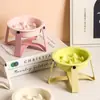 Cuenco cerámico para gatos para alimentación lenta, anti-atragantamiento, cuenco para gatos de comer despacio, cuenco de cerámica para agua, cuenco para perros, soporte de hierro de pie alto, protector de cuello, cuenco específico para gatos