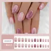 Parches Populares Transfronterizos para Uñas Portátiles, Manicura Cuadrada Europea de Degradado Rosa Brillante, Parches para Uñas Postizas Sexy de Ensueño