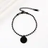 Material Redondo de Acero Inoxidable en Blanco Puede Ser Impreso a Color con Láser, Pulsera de Cadena de Bolas de Acero Inoxidable, Moda Europea y Americana, Simple y Elegante