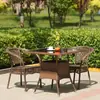 Silla de Ratán Juego de Tres Piezas Mesa de Té y Sillas para Balcón Combinación Cenador Mesa y Sillas de Exterior Patio Balcón Silla de Ocio Mesa y Sillas de Exterior
