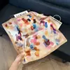 Pañuelo de Seda 70 Cuadrado Estilo Coreano Moda Versátil Profesional Seda Imitación Pequeño Pañuelo para el Cuello Pañuelo de Seda Retro Estampado de Lunares para Mujer