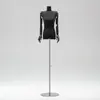 Loja de roupas versão coreana preto ombro plano manequim feminino meio comprimento janela ângulo reto ombro falso boneca corpo inteiro manequim exposição suporte