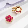 Camelia acrílica colorida de verano, gemelos y botones de cuello para camisa DIY, accesorios decorativos unisex frescos y simples