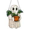 Atrapasol Halloween Nuevo Producto Transfronterizo Fantasma Lindo Acrílico Fantasma 2D Decoración Colgante para Ventana de Jardín Decoración del Hogar