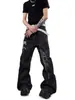 2026 Moda Original Jeans de Mezclilla para Hombre Estilo Retro Americano High Street Estampado de Caballo Rojo Holgados de Pierna Ancha Pantalones Largos