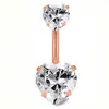Estilo Nuevo Europeo y Americano Forma de Corazón Rosa Piercing de Ombligo Botón del Ombligo Múltiples Estilos Venta Caliente Acero Inoxidable Incrustado con Circonita Joyería para Piercing Joyería de Ombligo