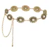Cadena de Cintura Metálica Retro para Mujer Cinturón Decorativo Redondo Tallado Joyería de Cintura de Moda Accesorios para Vestido
