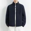 Casaco Cardigan de Lã para Outono e Inverno Masculino, Jaqueta Versátil de Moda Casual em Lã Polar com Gola Alta Masculina, Casaco Masculino