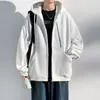 Moletom com Capuz de Manga Longa Cabelo Liso de Fábrica Outono 2023 Masculino Solto Marca da Moda Casual Cor Sólida Jaqueta para Meninos