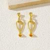 Colar em Forma de Gota Banhado a Cobre Ouro 18K Real com Fecho de Pérola Acessório de Joia DIY Colar em Forma de Gota