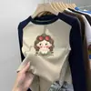 Camiseta interior térmica de manga larga con bloques de color y cuello redondo, nuevo estilo 2026 para niños de mediana y mayor edad, camiseta interior versátil para niñas, ropa de otoño e invierno