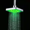 Cabezal de Ducha Qin de 6 pulgadas LED con Control de Temperatura, Cambia de Color Automáticamente, Moderno Minimalista, Cuadrado Superior