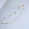 Contas de aço titânio Colar Feijão Dourado design de nicho feminino Contas da Sorte Céu Estrelado contas redondas corrente para clavícula versátil