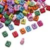 8mm Contas de Letra Acrílicas de Furo Duplo Contas Soltas Pulseira de Miçangas Feita à Mão DIY Colar Pingente Acessórios de Joias Atacado