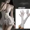 Lencería Sexy Tirante Sexy Encaje Tentación Vestido de una Pieza Abertura Archivo Caliente Hueco Uniforme Pijama Malla Camisón