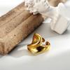 J1086 Diseño Simple Sentido 925 Plata de Ley Geométrico Retorcido Anillo Frío Nicho Exagerado Abierto Anillo de Dedo para Mujeres