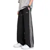 Pantalones deportivos estilo americano para hombre al por mayor transfronterizos, pantalones de chándal de verano con rayas laterales, pantalones casuales para hombres y mujeres, pantalones de pierna ancha de moda