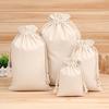 Mochila de lona com aba e cordão para calças, mochila de algodão, bolsa para armazenamento de algodão e linho, bolsa com cordão para impressão de logotipo
