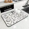 Alfombrilla secadora para cafetera fresca mesa de centro de sala posavasos absorbente Cocina Bar aislamiento térmico alfombrilla drenante de tierra de diatomeas