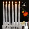 Lámpara de vela electrónica de varilla larga LED con control remoto transfronterizo, lámpara de cera para decoración de Halloween, lámpara de plástico con forma de bala espiral