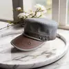 Gorra Plana de Cuero con Visera Bordada Retro Lista para Usar Sombrero de Copa Protección Solar para Hombre Gorra de Pesca con Visera Gorra Militar Ajustable