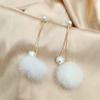 Versión coreana de los nuevos pendientes de aguja de plata S925 color otoño e invierno bola de visón de agua perla pendientes pendientes pendientes precio mayorista