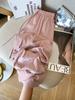 Calça de Algodão Tiansi Plissada com Textura, Ar, Perna Larga, Feminina, Primavera e Verão, Solta, Caimento de Alto Nível, Reta, Casual